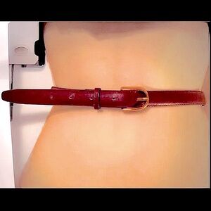 🍁TREASURES🍁VTG SKINNY LEATHER SNAP OFF INTERCHANGEABLE BUCKLE BELT EUC🍂